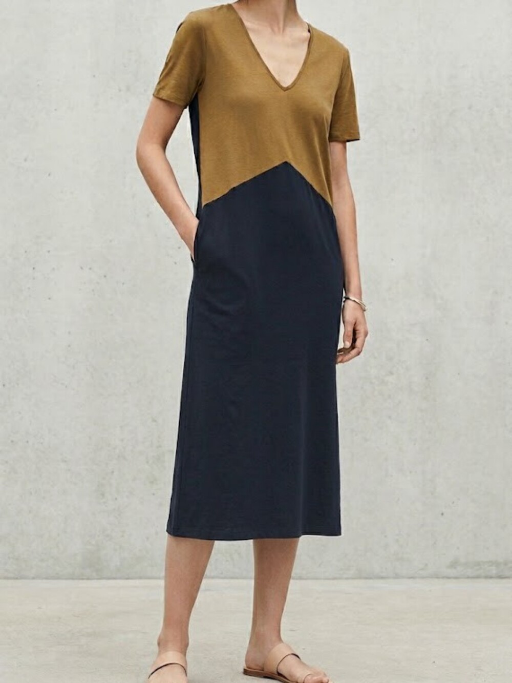 Zara Color Block Midi Dress